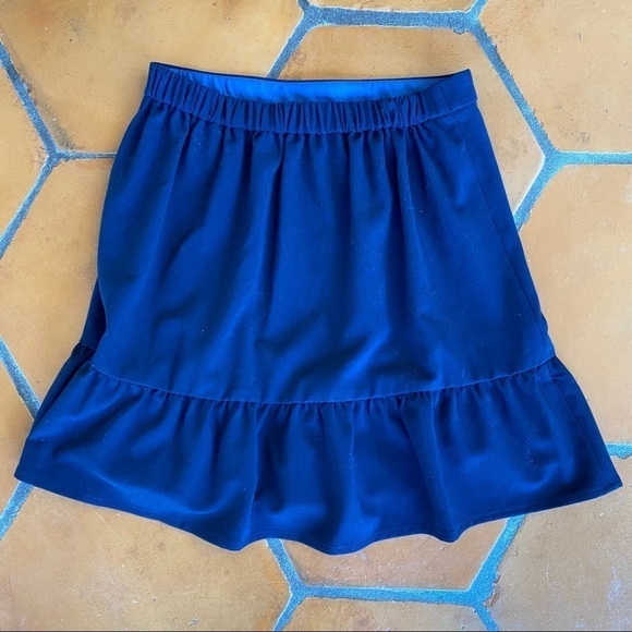 J. Crew Mercantile Navy Ruffle Mini Skirt … - Picture 3 of 5